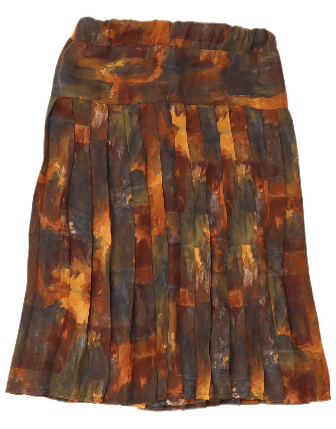 Saia plissada feminina vintage média W30 tie-dye multicolorida