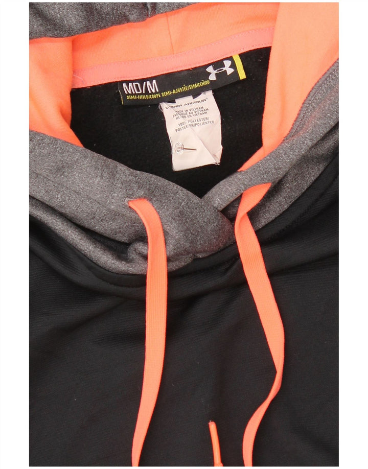 Under Armour feminino moletom com capuz UK 14 médio preto colorblock poliéster