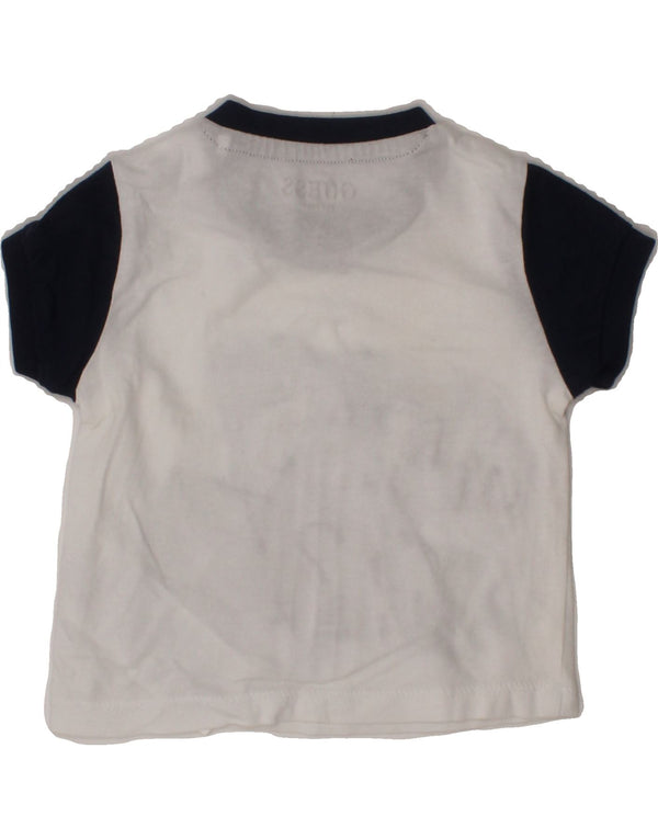 Camiseta gráfica GUESS para meninos de 0 a 3 meses em algodão colorido branco