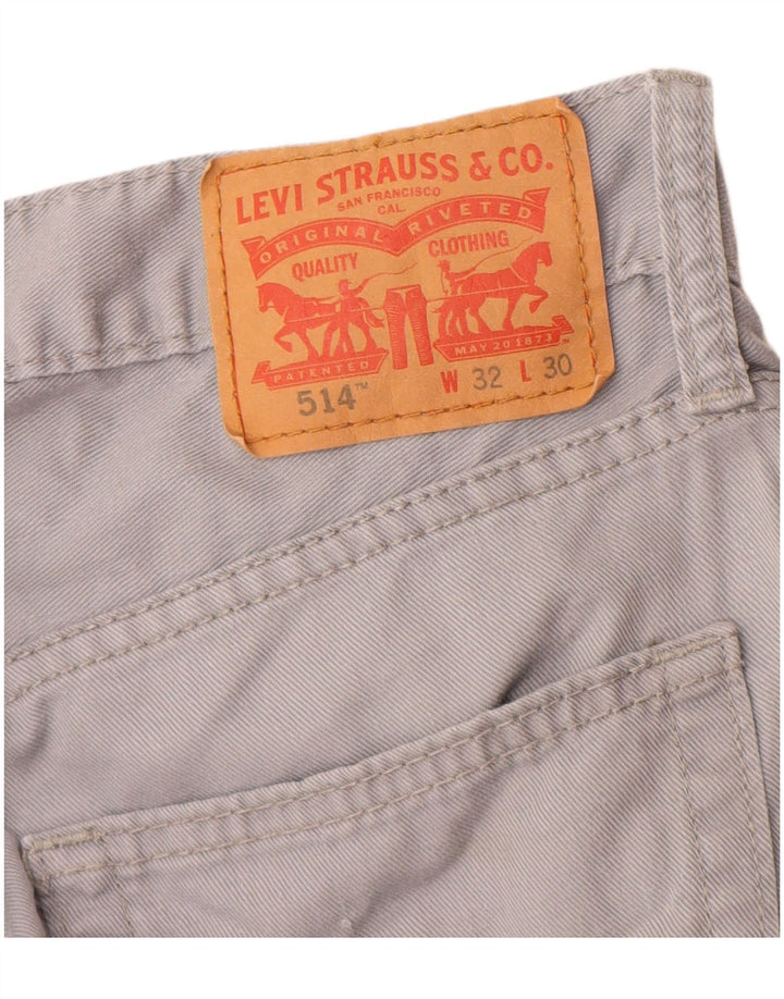 Calça jeans masculina Levi's 514 Straight W32 L30 cinza algodão