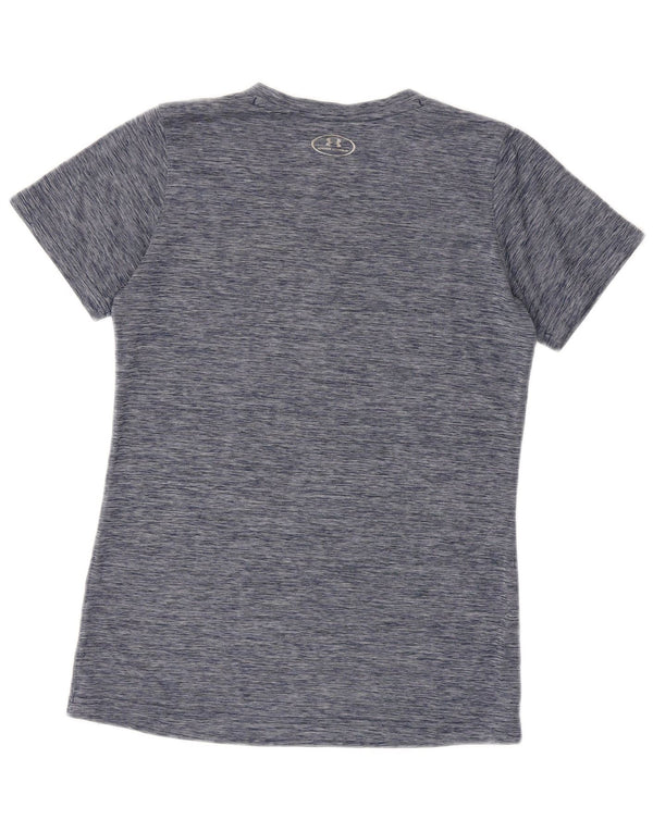 Camiseta feminina Under Armour Heat Gear Top UK 12 médio azul marinho manchado