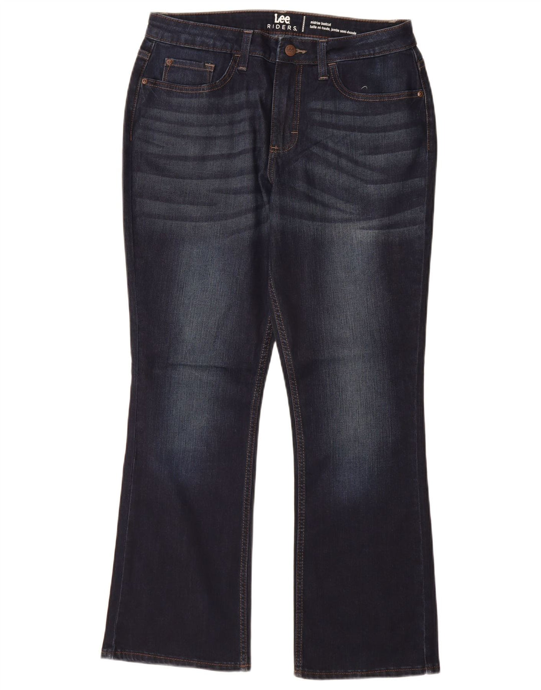 Lee Womens Riders Mid Rise Bootcut Jeans EUA 10 Grande W30 L29 Azul Marinho