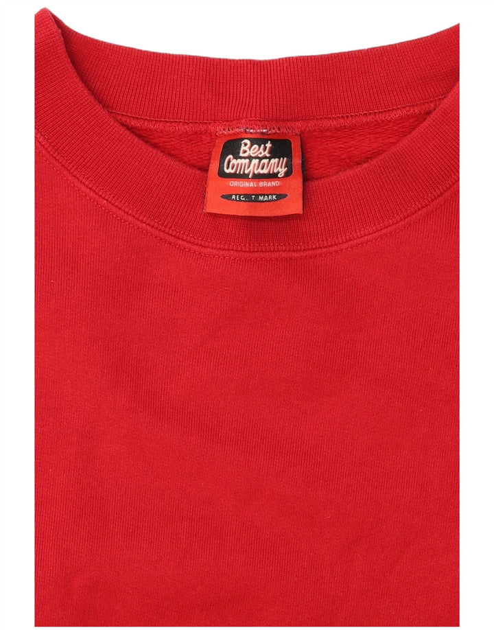 Suéter gráfico masculino Best Company de algodão vermelho médio
