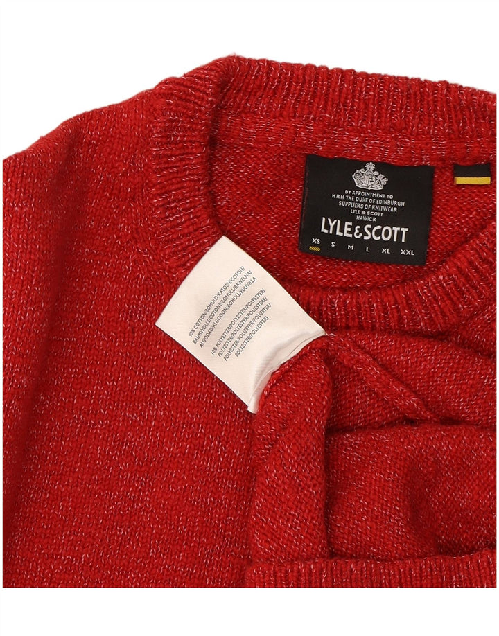 Suéter masculino LYLE & SCOTT com gola redonda XS de algodão vermelho