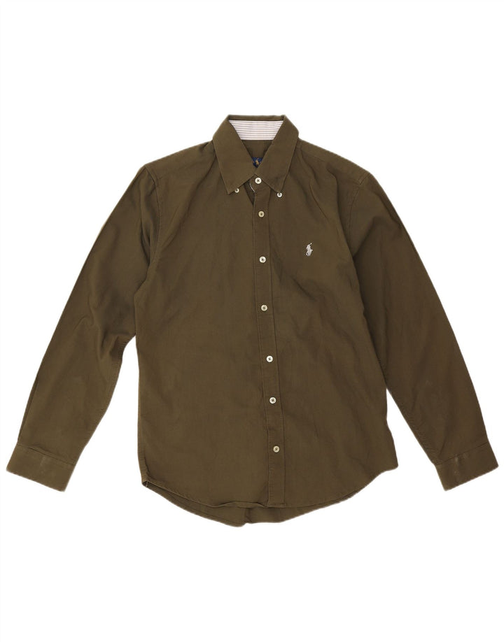 Camisa masculina Ralph Lauren pequena cáqui