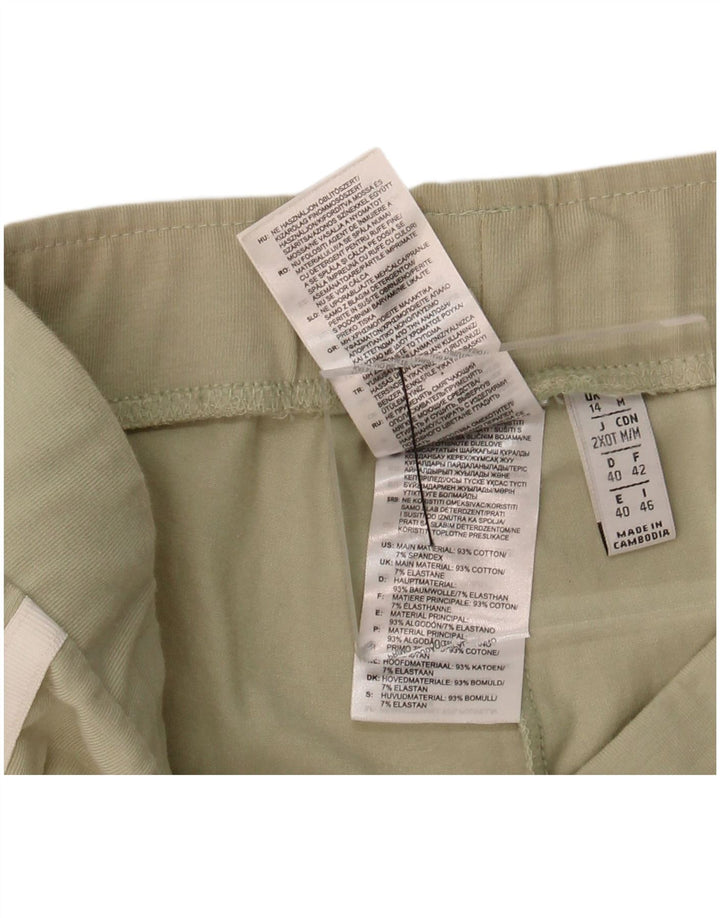 ADIDAS Womens Leggings UK 14 Médio Algodão Verde