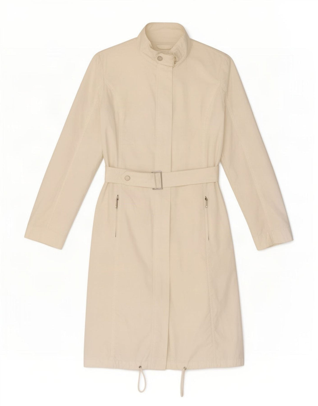 Zara Womens Trench Coat UK 12 Médio Algodão Branco