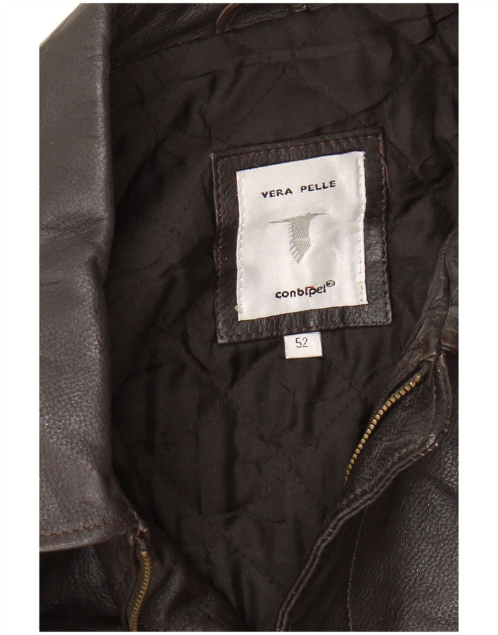 Jaqueta de couro masculina CONBIPEL IT 52 XL couro marrom