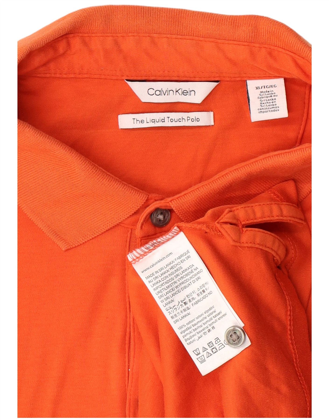 Camisa polo masculina CALVIN KLEIN XL algodão laranja