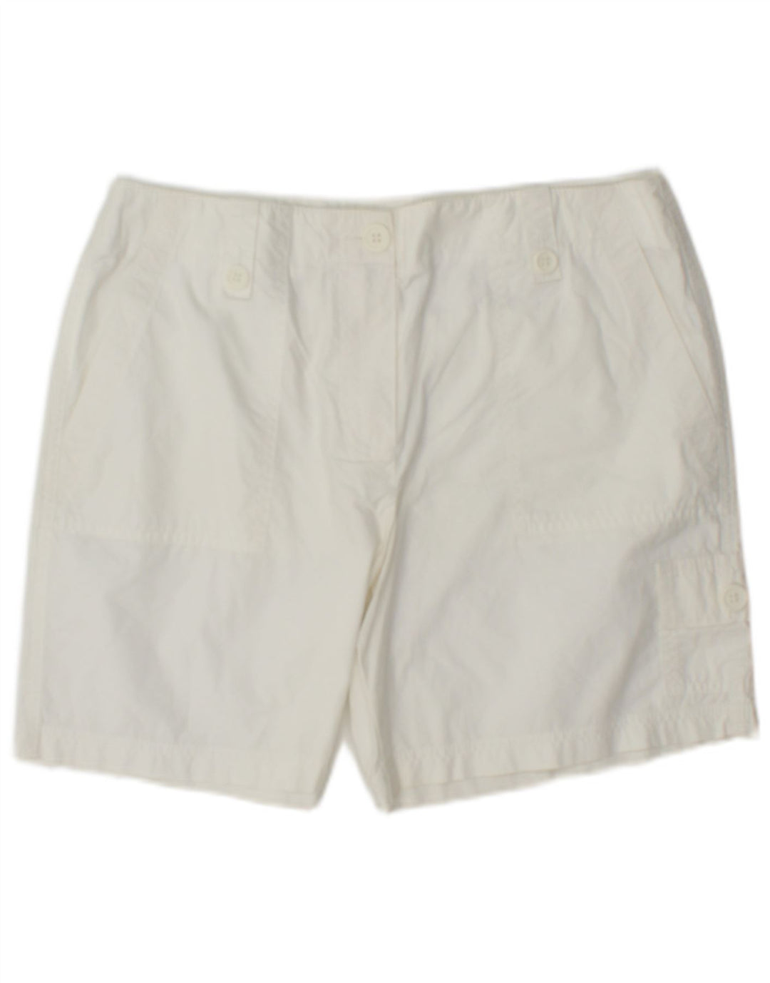 Shorts cargo feminino Marks & Spencer UK 12 médio W32 algodão branco
