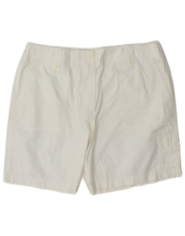Shorts cargo feminino Marks & Spencer UK 12 médio W32 algodão branco