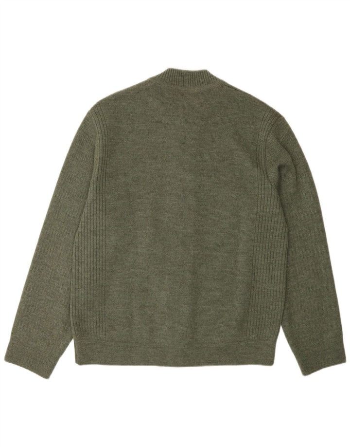 Suéter cardigã masculino Breidhof de ajuste regular UE 52 verde grande