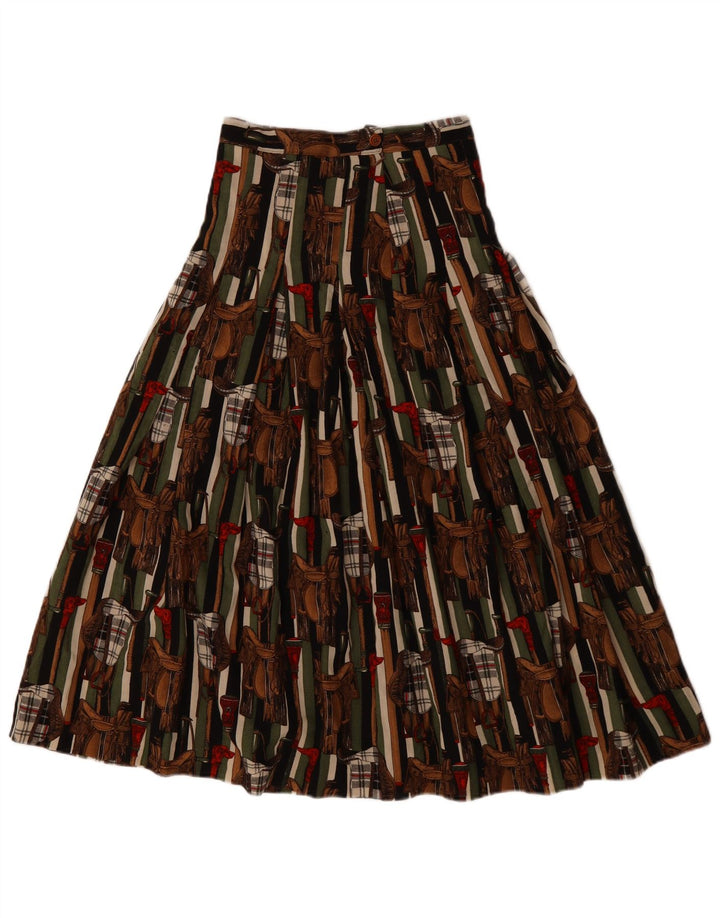 Saia plissada feminina vintage IT 42 Médio W28 multicolorido