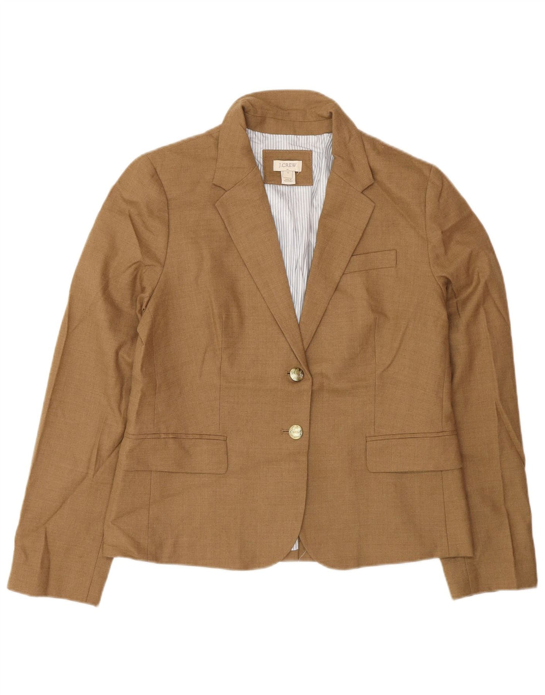 Jaqueta blazer feminina de 2 botões J. Crew EUA 12 grande lã bege