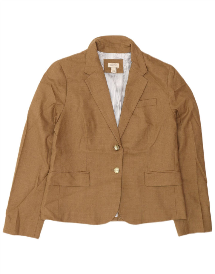 Jaqueta blazer feminina de 2 botões J. Crew EUA 12 grande lã bege