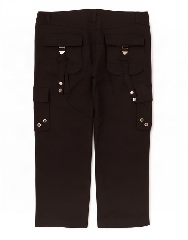 Calça cargo feminina reta Queen Of Darkness W38 L29 algodão preto