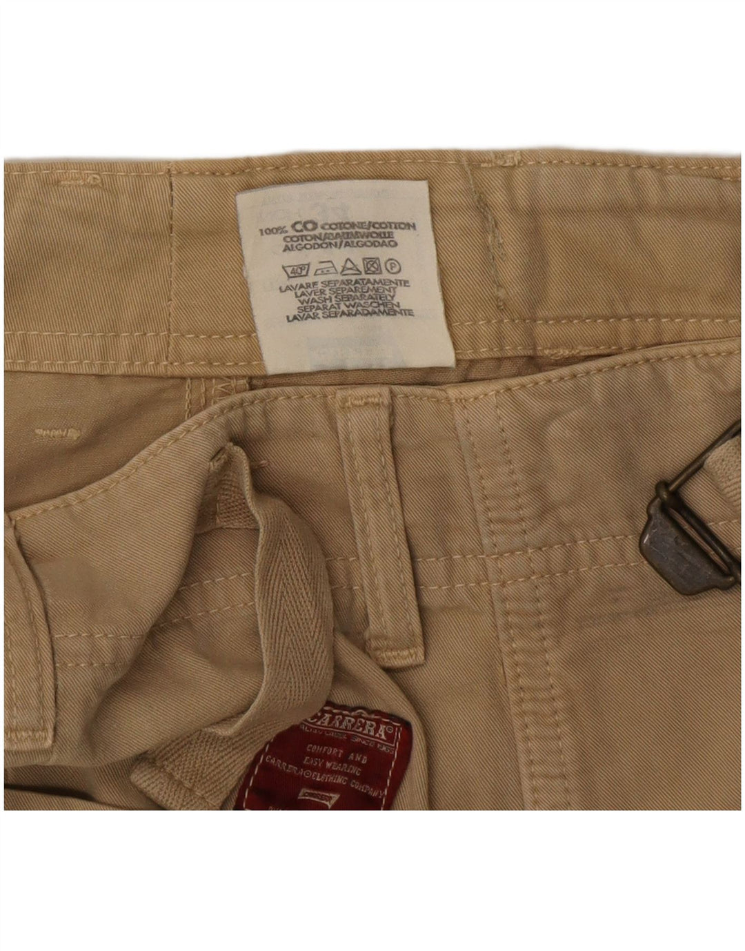 Carrera Mens Cargo Shorts IT 50 Grande W34 Algodão Bege