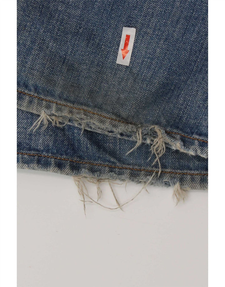 Diesel Mens Levan Distressed Straight Jeans W32 L32 Azul Algodão