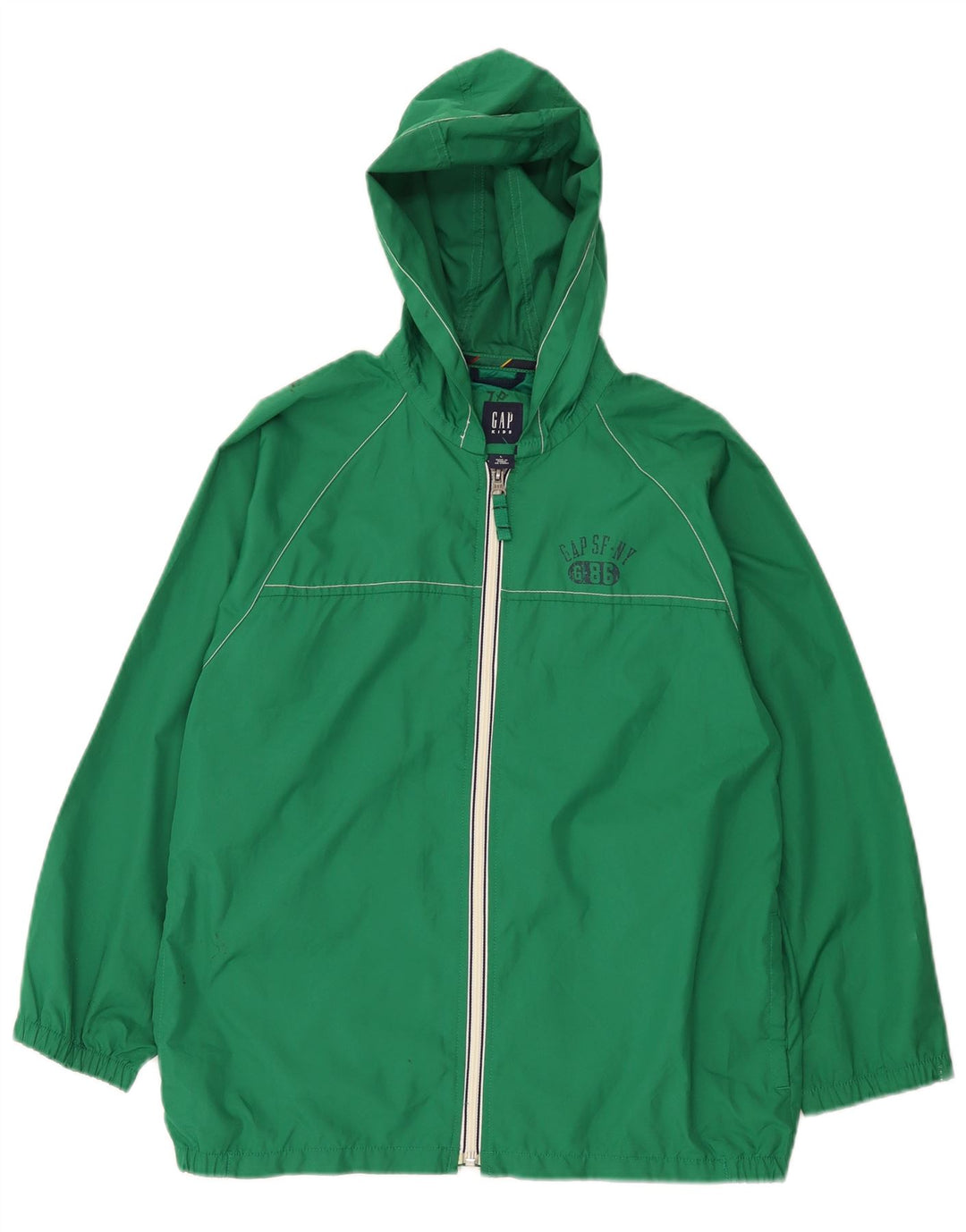 Jaqueta de chuva com capuz Gap Boys 10-11 anos grande poliéster verde