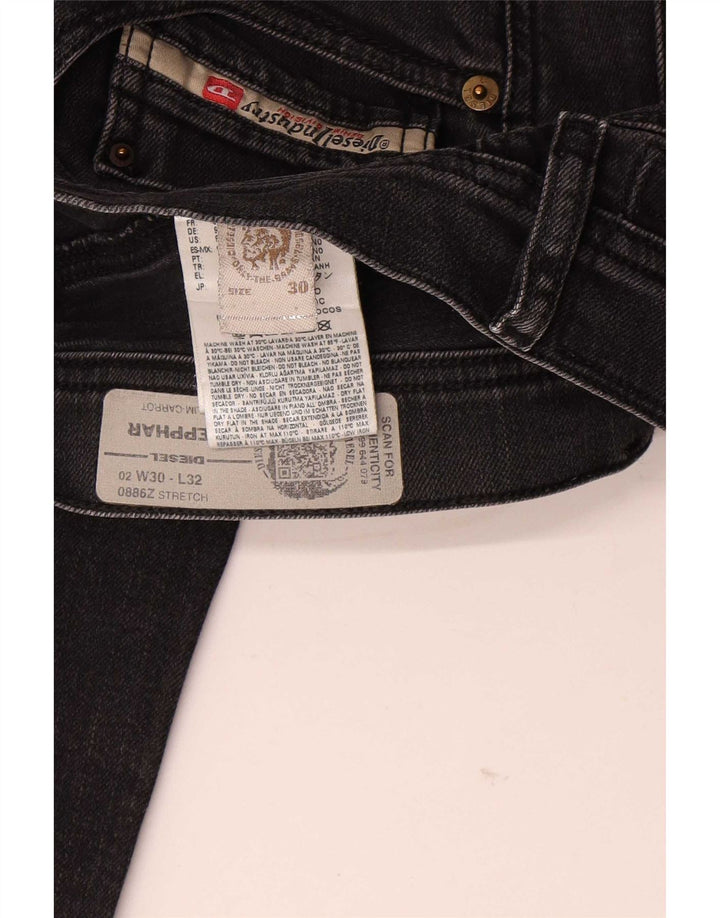 Diesel Mens Carrot Slim Jeans W30 L32 Algodão Preto