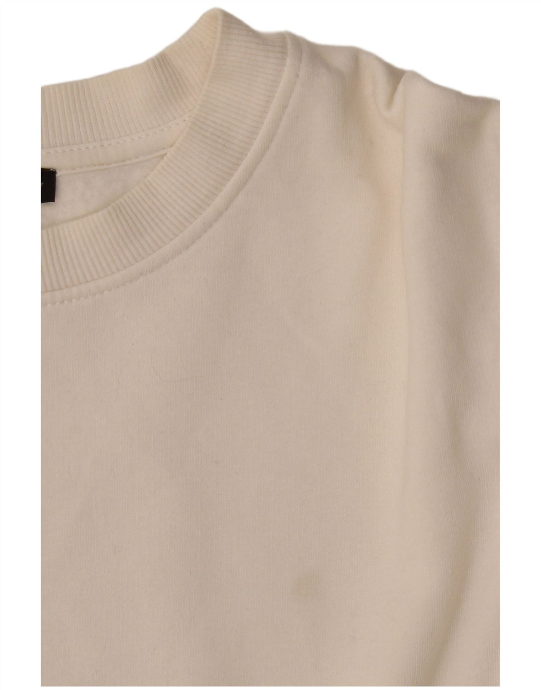 Zara Womens Crop Oversized Moletom Jumper Reino Unido 10 Pequeno Algodão Branco
