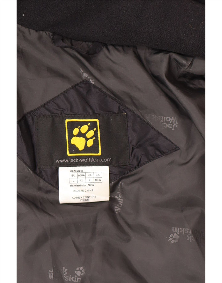 Jaqueta acolchoada masculina Jack Wolfskin Reino Unido 40/42 grande poliéster preto
