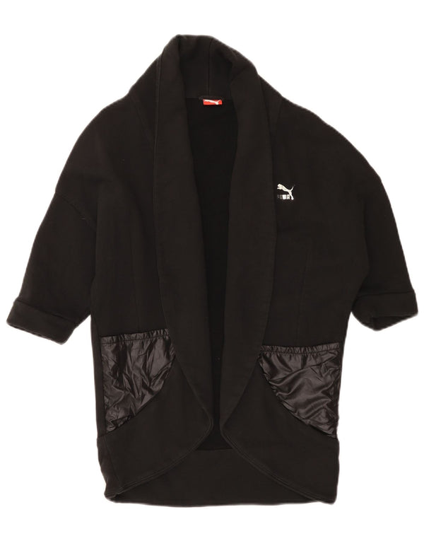 Suéter cardigã feminino de manga curta Puma UK 10 pequeno algodão preto