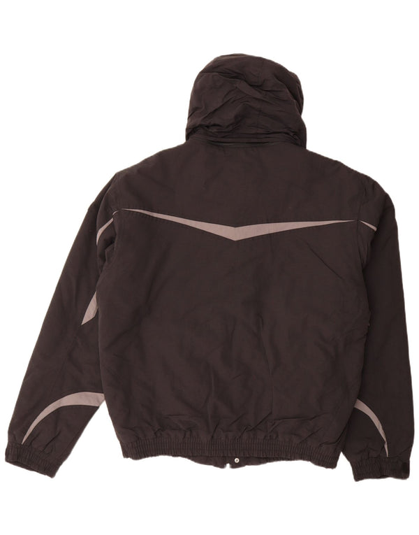 Jaqueta corta-vento masculina com capuz Brugi UK 42 XL preto colorblock poliéster