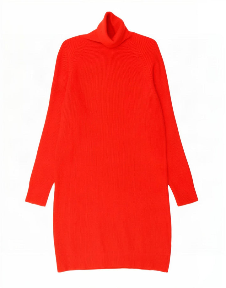 Vestido jumper feminino Massimo Dutti Reino Unido 14 lã vermelha média