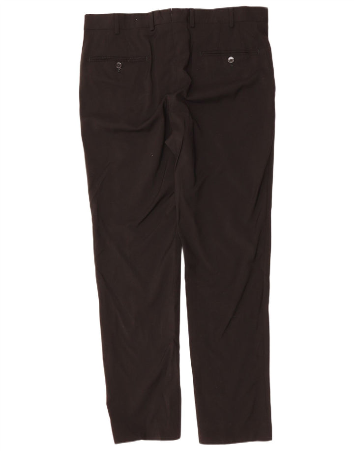 Calça masculina slim MASSIMO DUTTI UE 44 grande W34 L31 lã preta