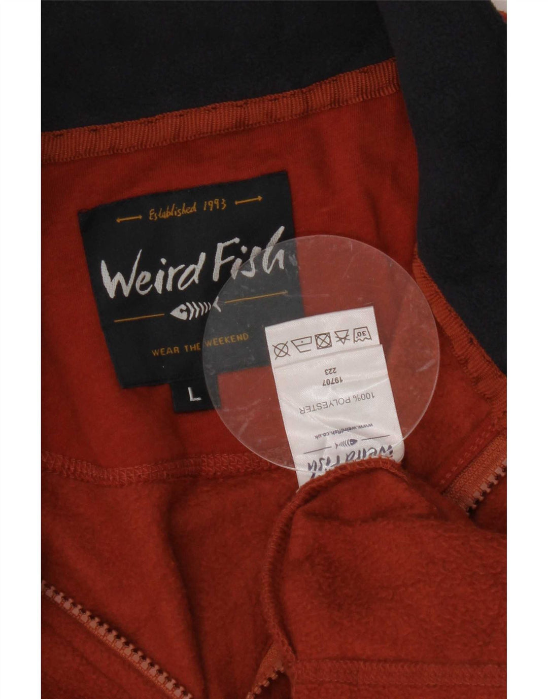Weird Fish Masculino Zip Neck Fleece Jumper Grande Poliéster Marrom