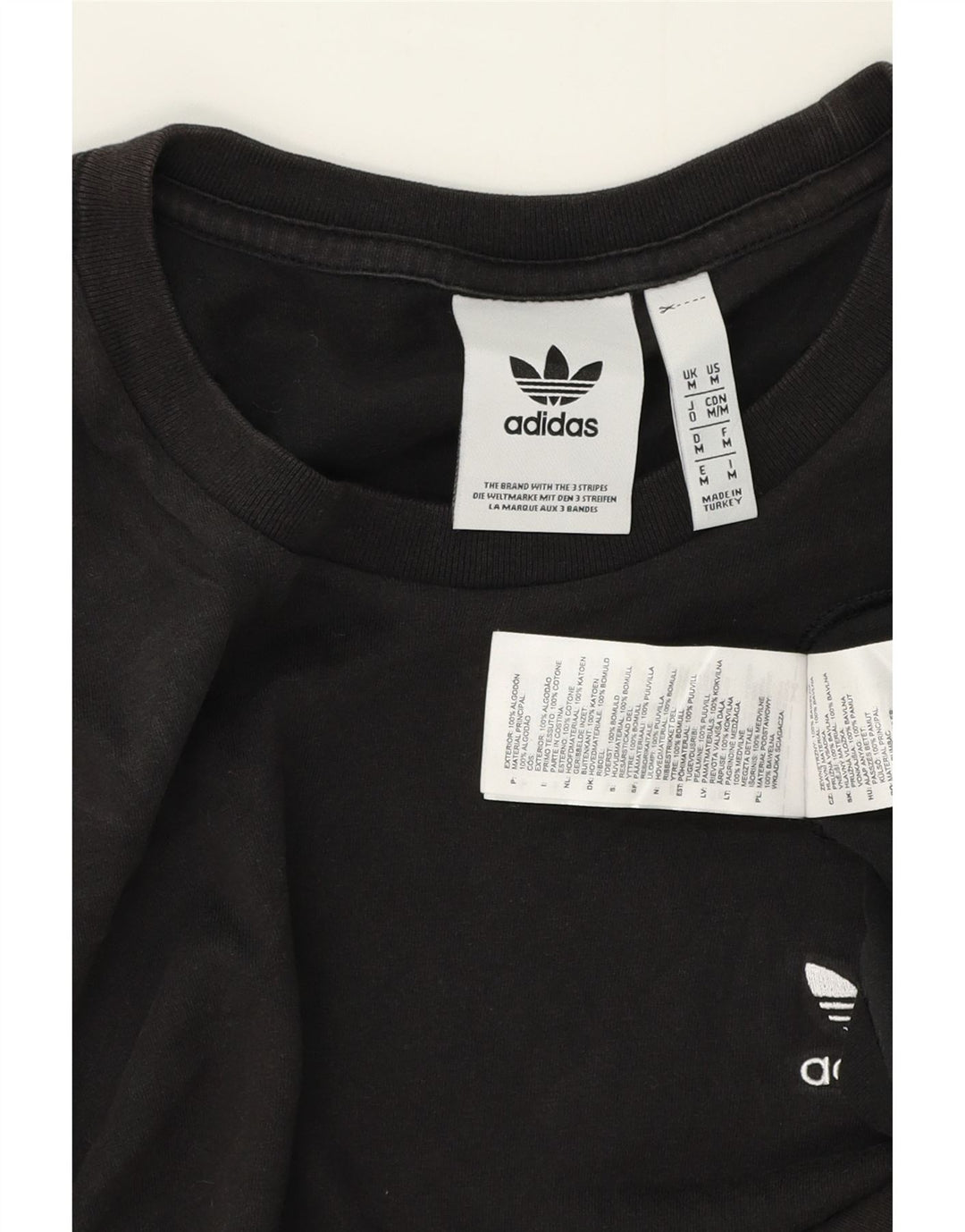 ADIDAS Camiseta Masculina Top Médio Algodão Preto
