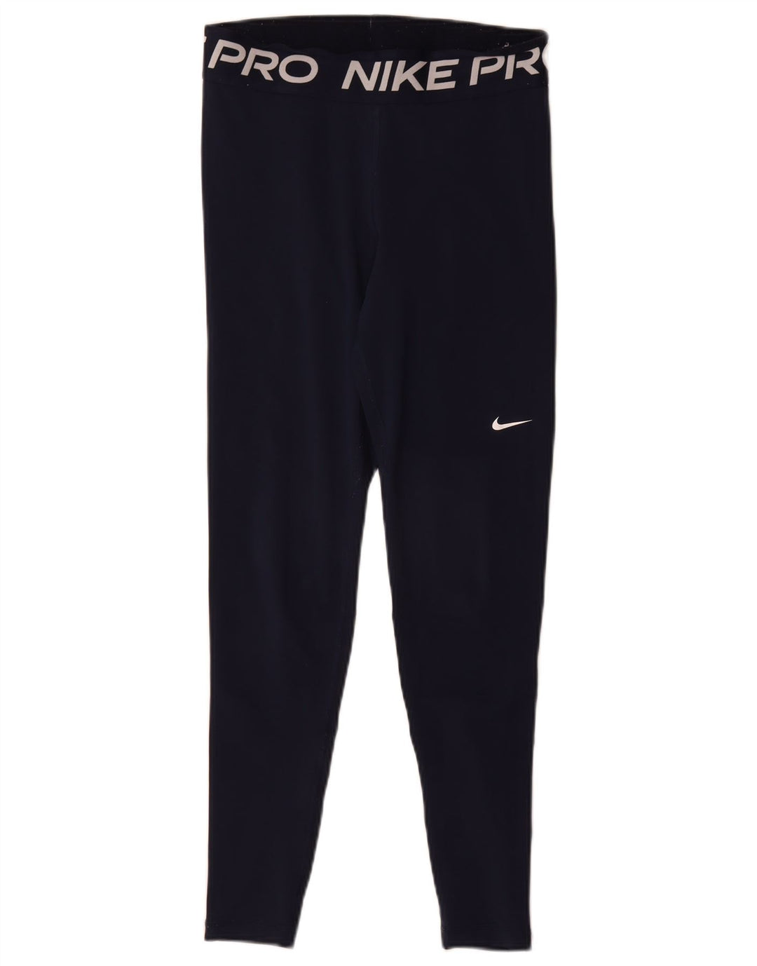 Nike Womens Dri Fit Graphic Leggings UK 12 Médio Azul Marinho Poliéster