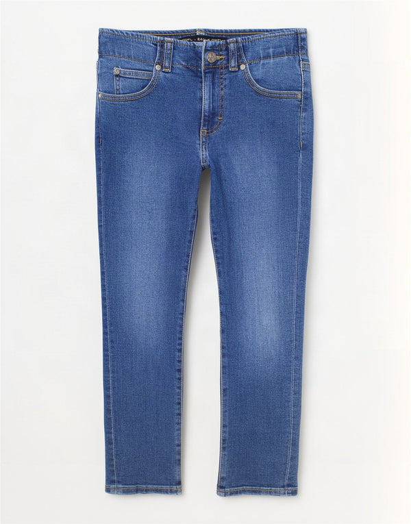 Lee Boys Slim Jeans 11-12 Anos W24 L29 Azul Algodão