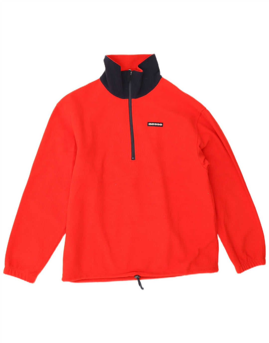 Aesse Mens Zip Neck Pulôver Treino Top Pequeno Poliéster Vermelho