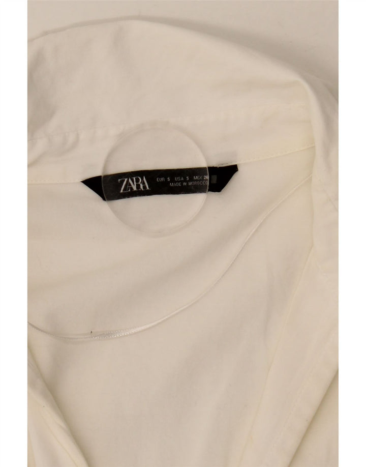 ZARA Blusa feminina oversized UK 10 pequena branca