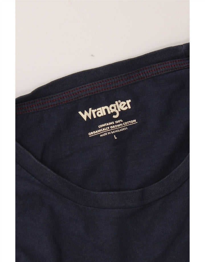 Camiseta Wrangler masculina grande algodão azul marinho