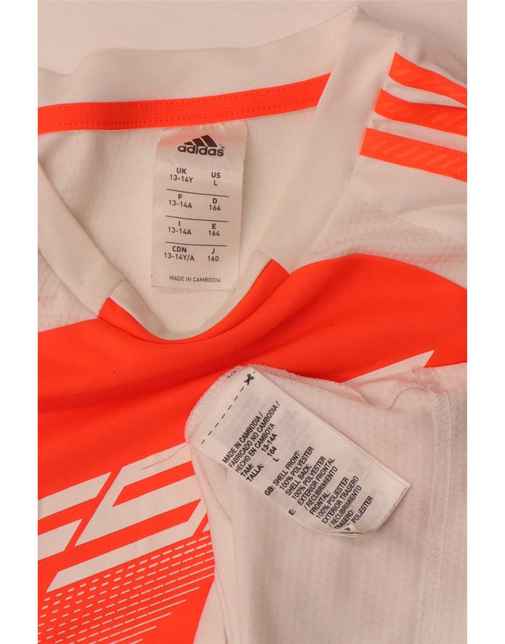 Camiseta Adidas Meninos Graphic 13-14 Anos Branco Colorblock Poliéster