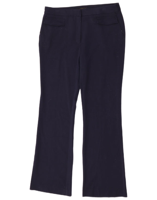 Calça casual feminina Zara Bootcut XL W32 L34 azul marinho poliéster