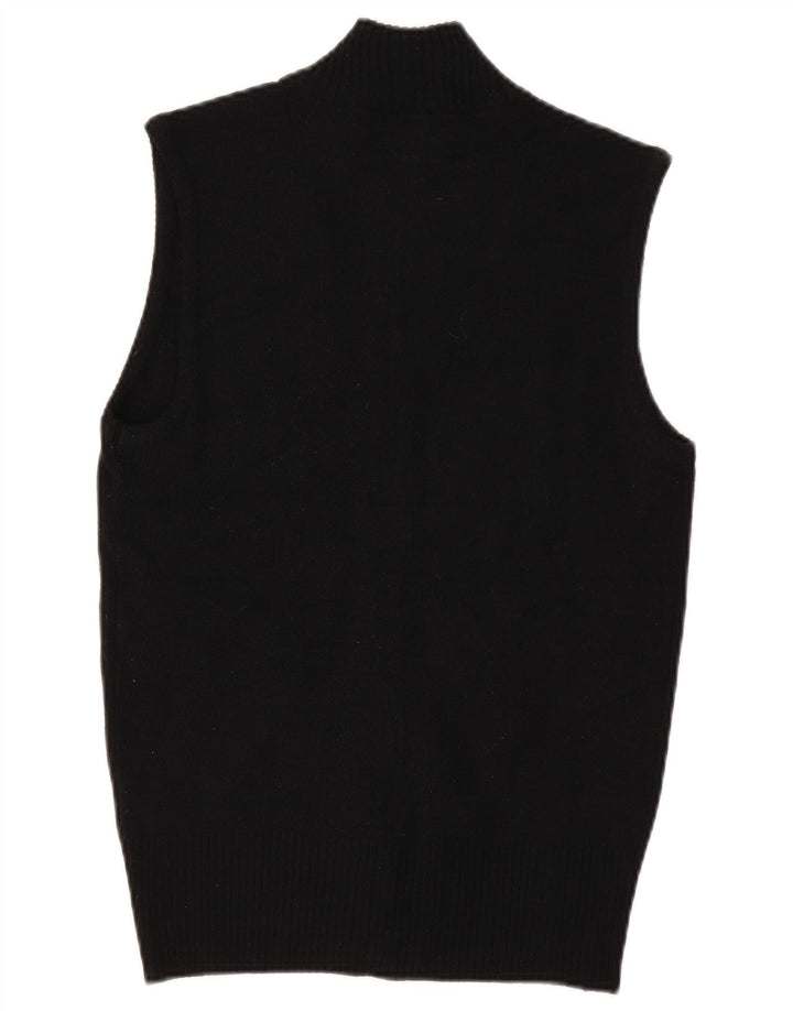 Suéter cardigã feminino sem mangas Energie UK 12 acrílico preto médio