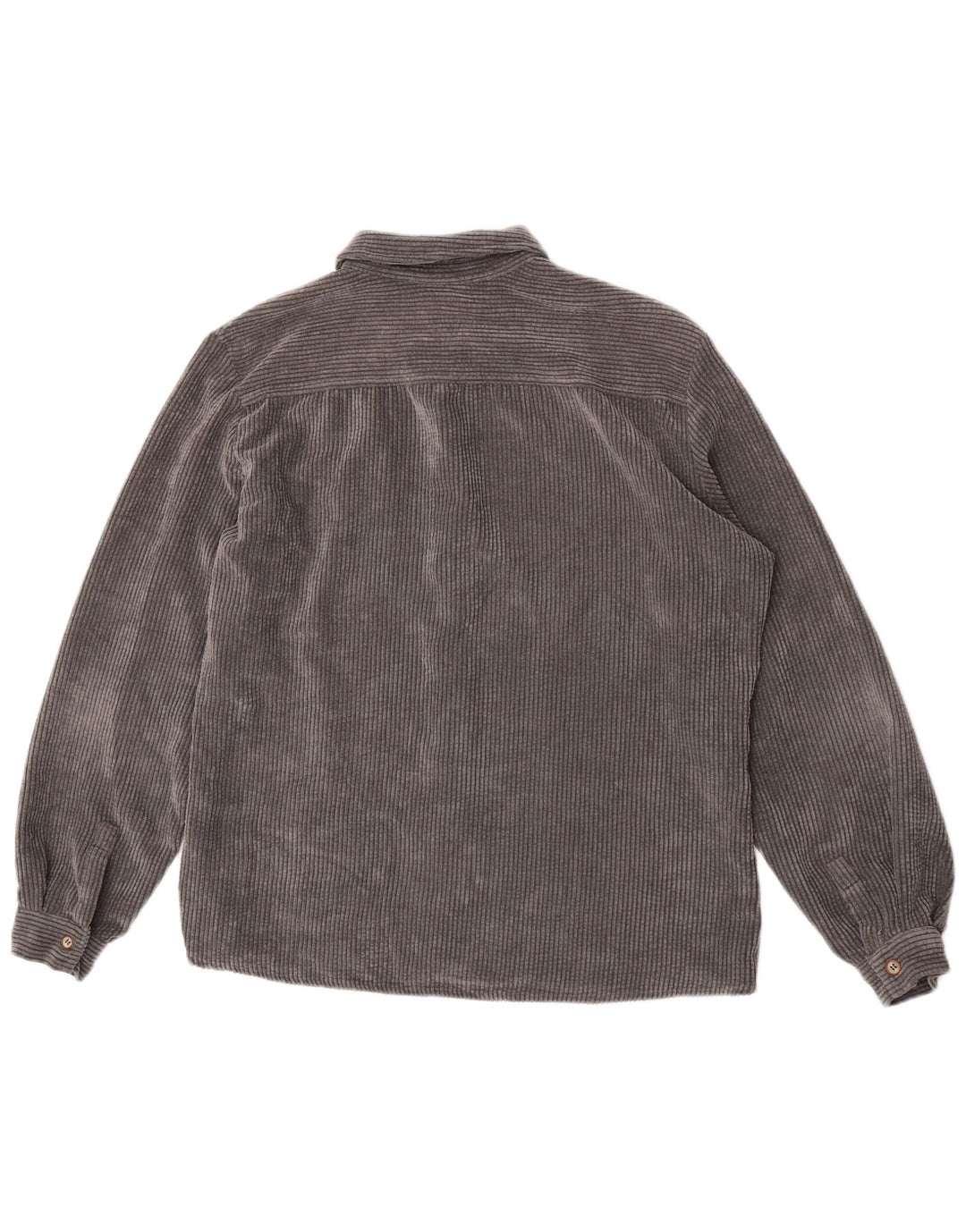 ZARA Camisa masculina de veludo cotelê relaxado cinza médio