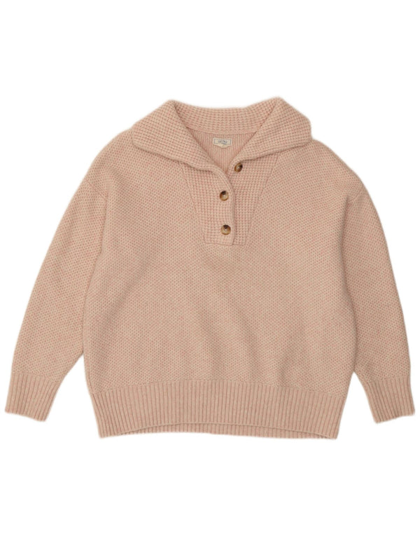 Suéter feminino Fat Face com gola polo Reino Unido 18 XL rosa acrílico