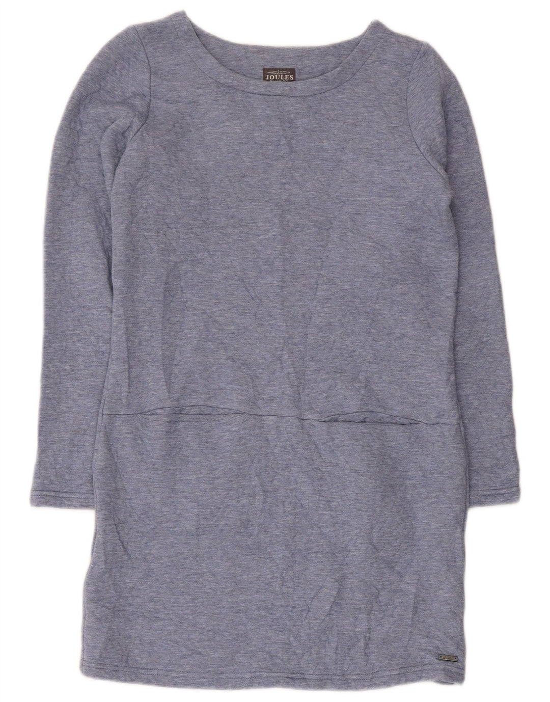 Vestido feminino Joules de manga comprida UK 8 poliéster azul pequeno