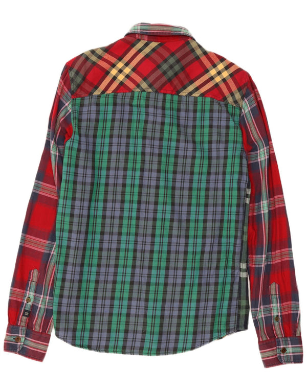 Camisa masculina de flanela Scotch & Soda de algodão xadrez multicolorido médio