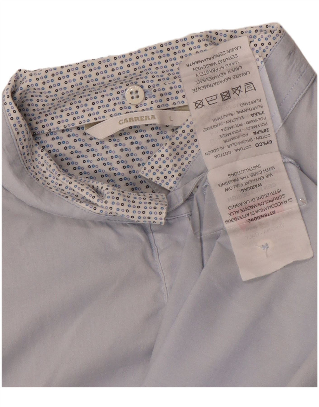 Camisa feminina CARRERA UK 16 grande algodão azul