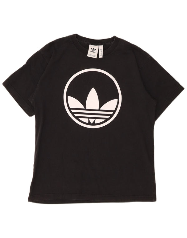 Adidas Mens Graphic T-Shirt Top Médio Algodão Preto