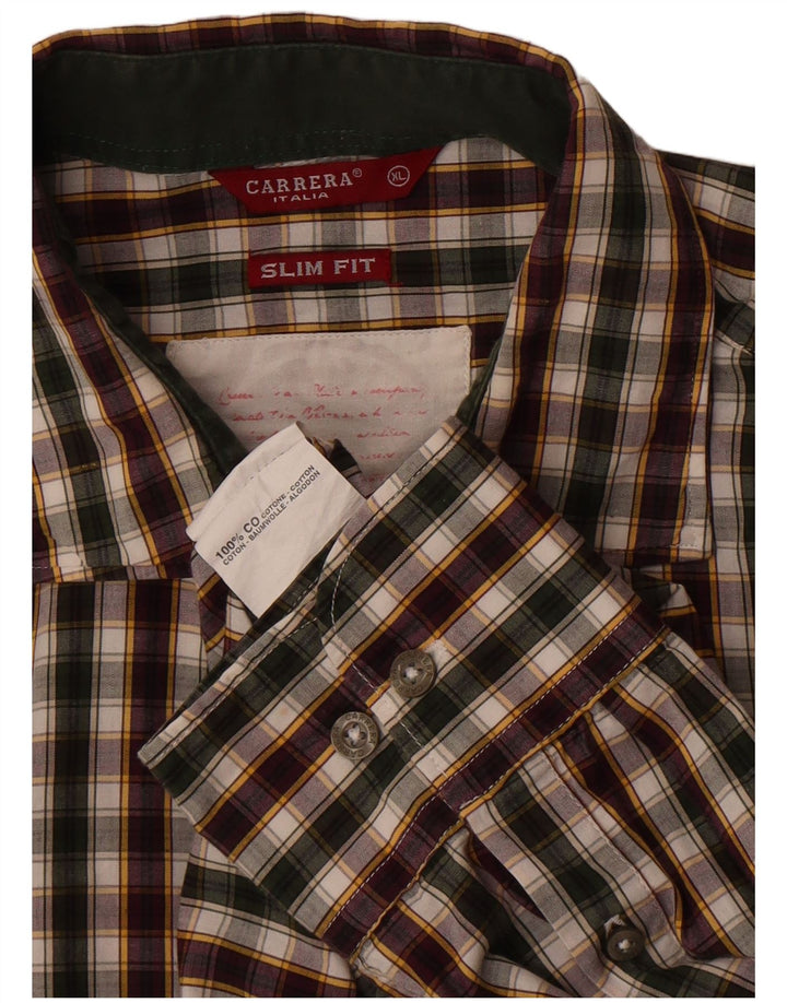 Camisa masculina Carrera Slim Fit XL algodão xadrez multicolorido