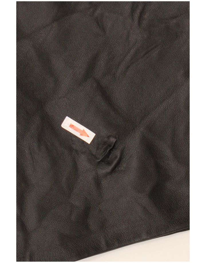 Saia de couro feminina vintage W32 grande preta