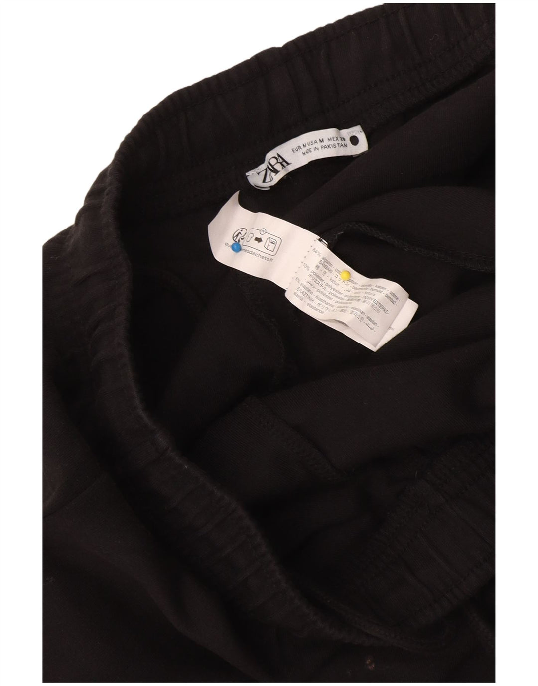 Calça de treino feminina Zara UK 12 algodão preto médio