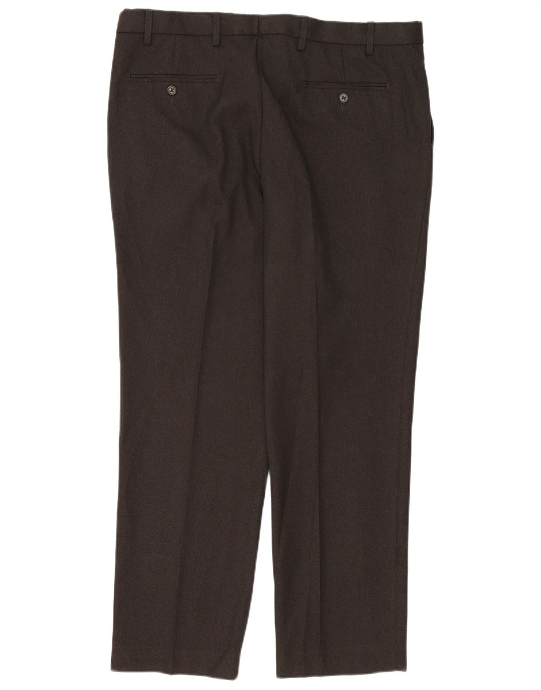 Calça masculina reta regular Marks & Spencer W38 L31 poliéster marrom